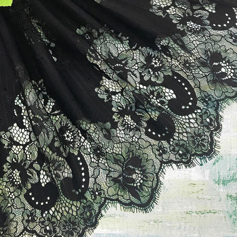 Lace Trim Dress Eyelash Nylon Lace Fabric for Women's Wear Wholesale S 9